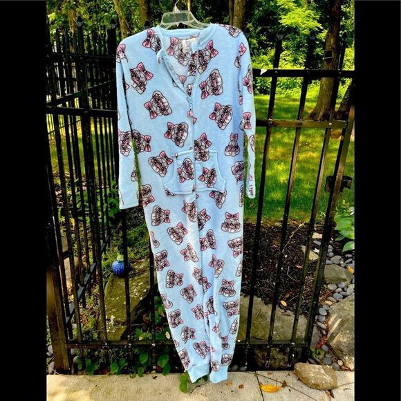 LOVE TO LOUNGE soft cozy onesie in Pug Print - Picture 1 of 3